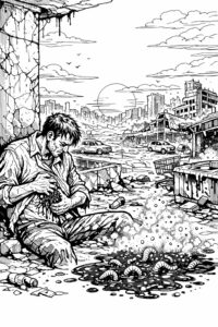 Abandoned city at dawn with anguish - Pavel Aronovitz